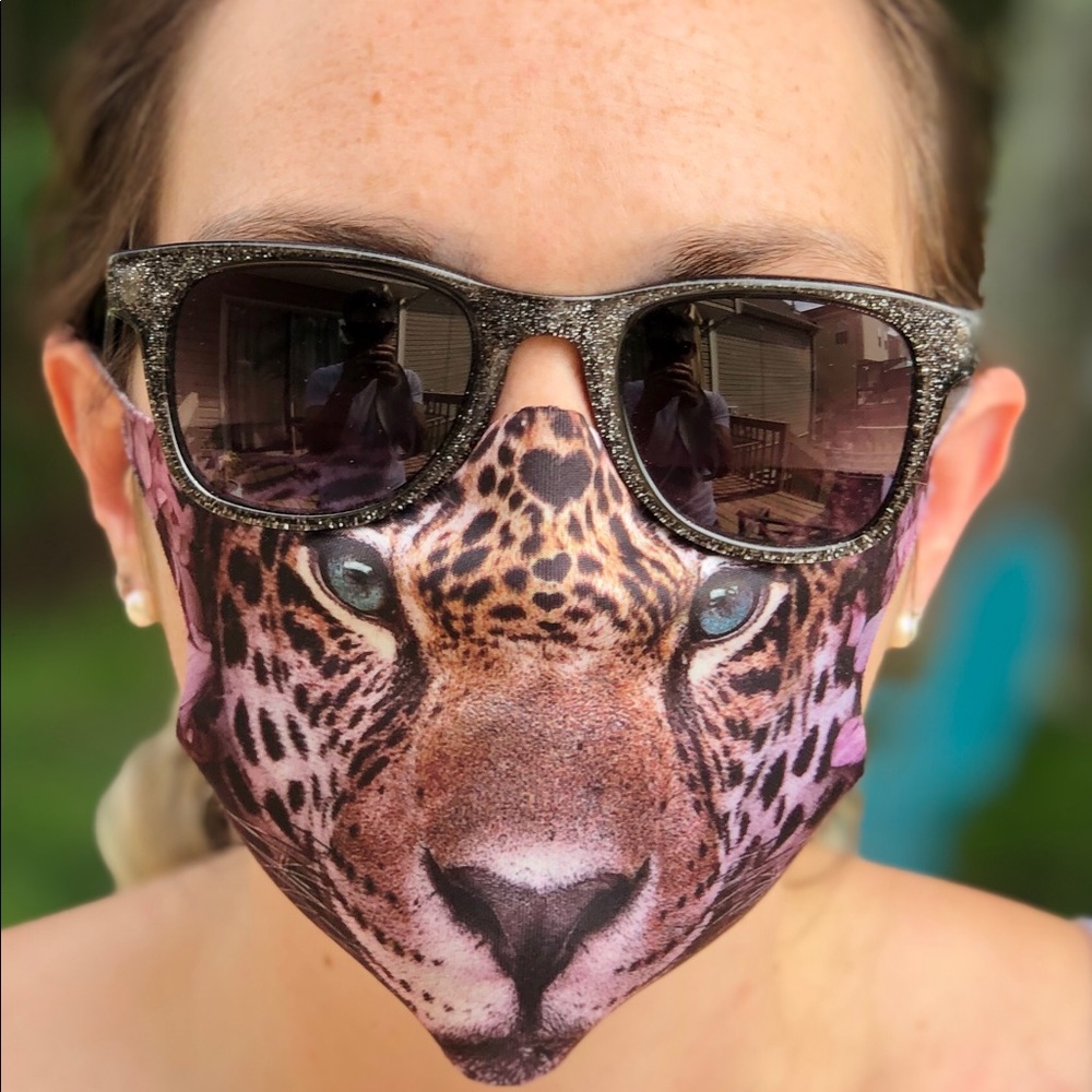 LEOPARD CHEETAH BIG CAT FCE COVERING MASK